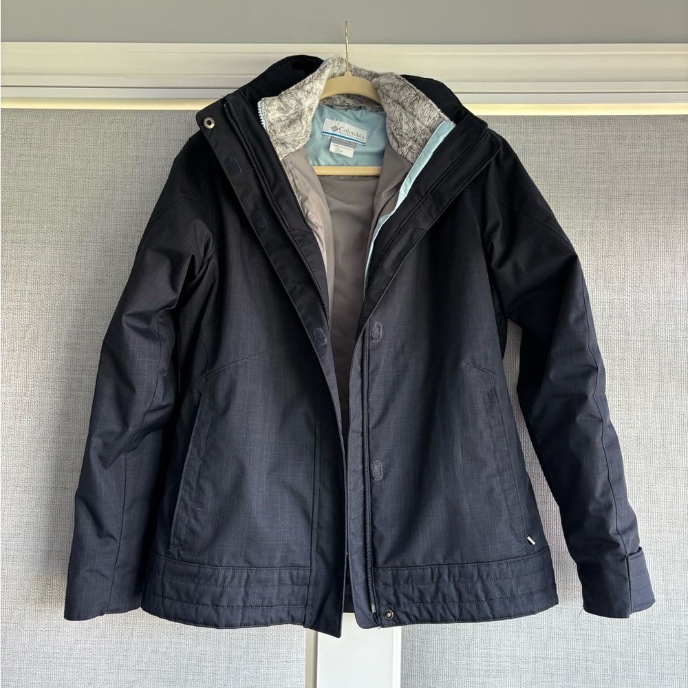 Columbia Navy and Baby Blue Interchangeable Winter Coat